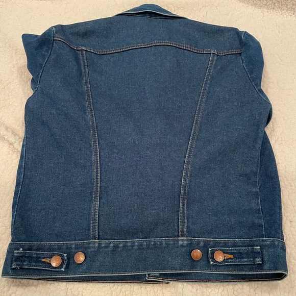 WRANGLER Vintage Blue Jean No Faults Denim Slant Pocket Made in USA Jacket | GUC - Picture 2 of 13